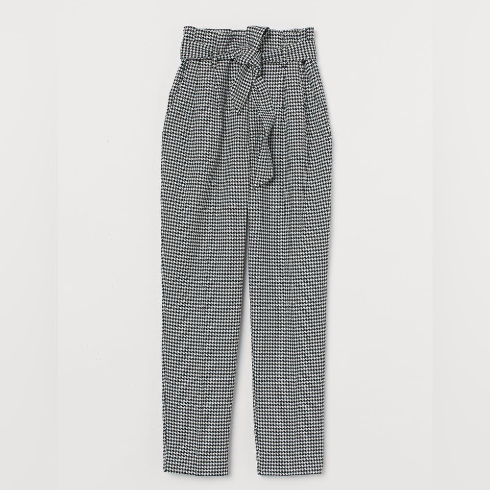 NEW H&M - houndstooth paper bag trouser